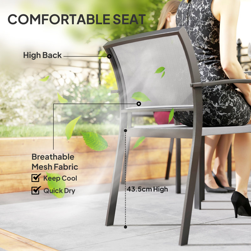 Steel Patio Dining Set Table,