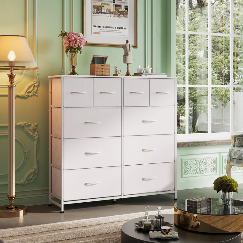 100 cm W Chest of 10 Drawers, White