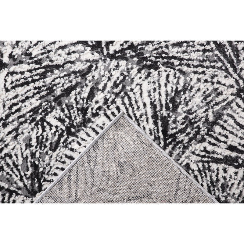 Odena Collection Transitional Bone/Anthracite Abstract Area Rug, Rectangle 7'10" x 10'
