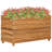 Raised Bed Natural Wood Recycled Teak Wood and Steel Medium Outdoor Garden-35886294