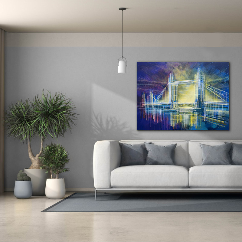 «Tower Bridge At Midnight» par Marc Todd, H 40 po x l 54 po x P 1,5 po
