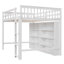 Lit mezzanine en bois de 62,2 po de hauteur avec tablettes de rangement et lit encastré avec échelle intégrée-94422990-94422989