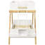 Lit superposé simple au-dessus moderne avec finition blanche, éléments rustiques et contemporains, tréteaux angulaires attachés en blanc éclatant, attrait, accents de bois naturel, rails pour les frères et sœurs