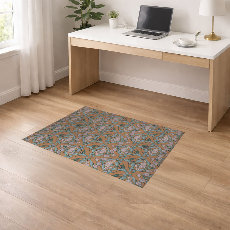 Tapis de bureau léger Piper, L 72 po x P 48 po, Brun