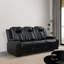 83.5" Breathing Leather Power Recliner Sofa With Middle Drop-down Table-1462392440
