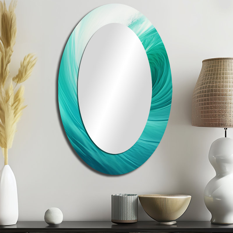 Miroir mural turquoise, 36 po x 24 po
