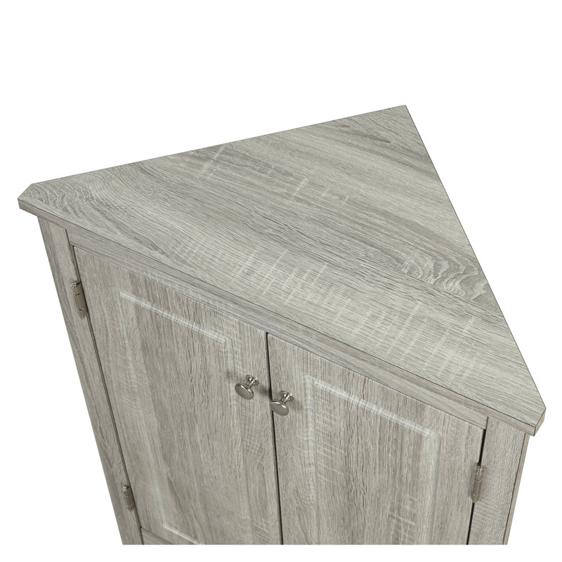 Armoire de rangement triangulaire avec tablettes réglables, finition chêne, planche autoportante de haute qualité, différentes couleurs pour la cuisine