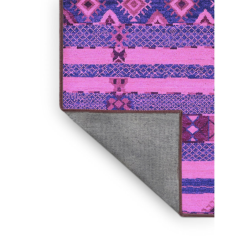 Washable Geometric Indoor Rug, Rectangle 3' x 5'
