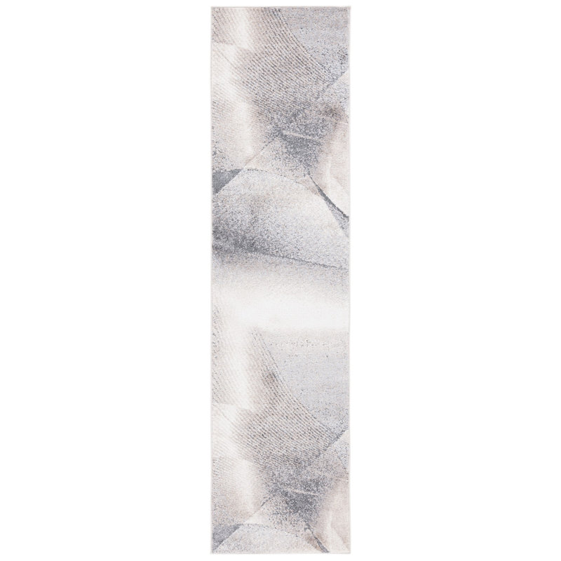 Tapis gris / ivoire Hka, Tapis de couloir 2 pi 3 po x 9 pi