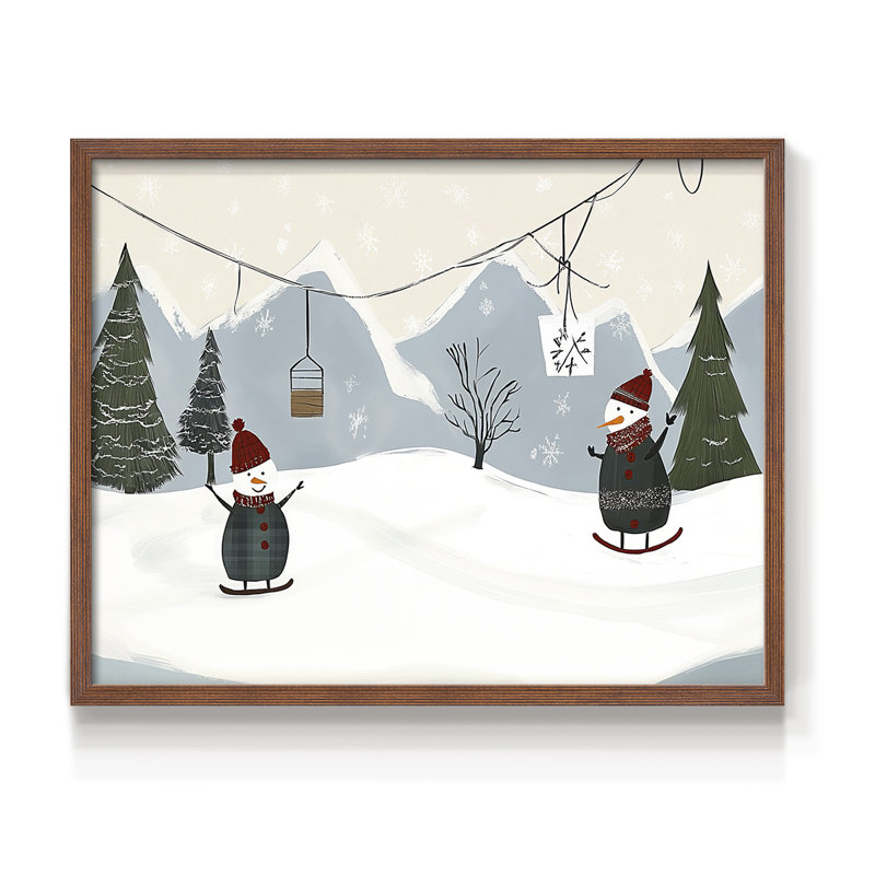 Art de Noël - CDXCIX - Reproduction encadrée - Restickable, H 11 po x l 14 po, Noyer