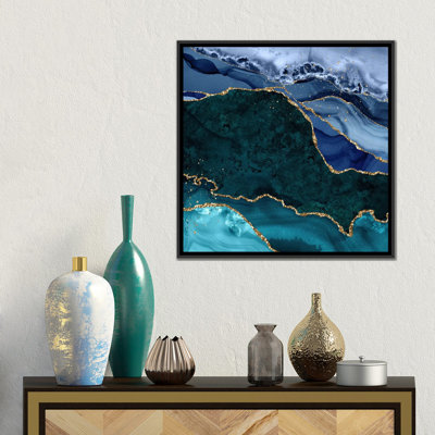 «Peacock Agate Texture II», reproduction d'art sur toile encadrée
