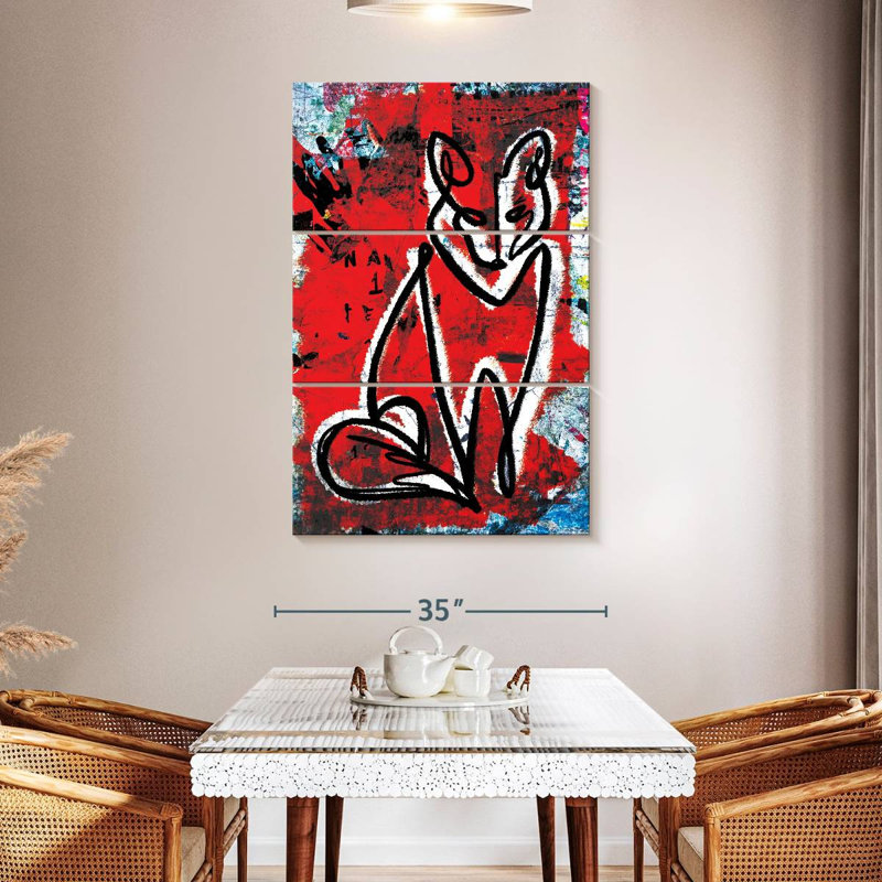 Brampt Abstract Fox, 50" H x 32" W