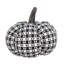 Ensemble de 2 décorations de citrouilles en tissu écossais noir et blanc de 7 x 7 x 6,7 po pour les fêtes d'Halloween