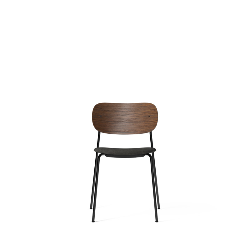 Co Upholstered Dining Chair, Dark Stained Oak, Bouclé 02 Acrylic, Black