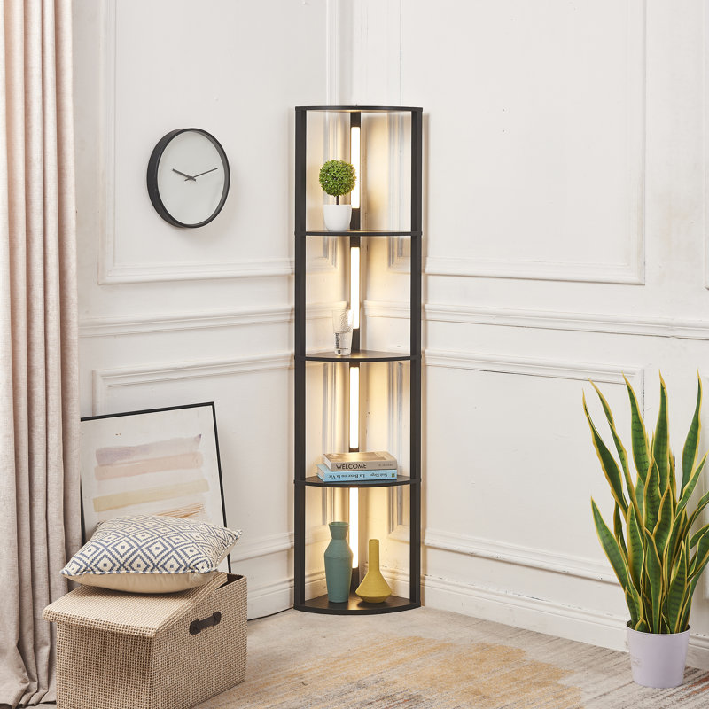 Lampe sur pied 64 po Fancy Edge, Noir