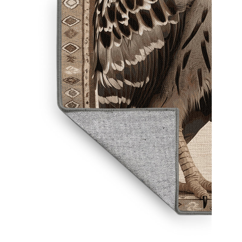 Washable Eurasian Sparrowhawk Birds Area Rug, Square 3'