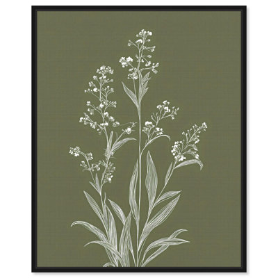 «Linocut Garden II», impression sur toile Boho Rustic par Art Remedy, cadre noir, 20 x 24