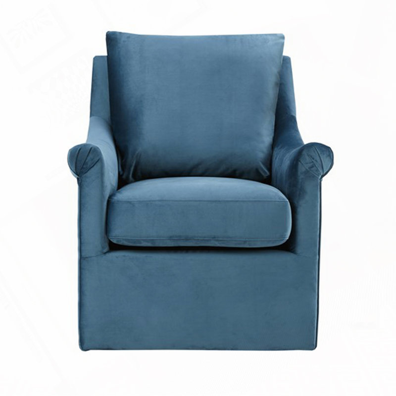 Fauteuil demi-tonneau pivotant rembourré