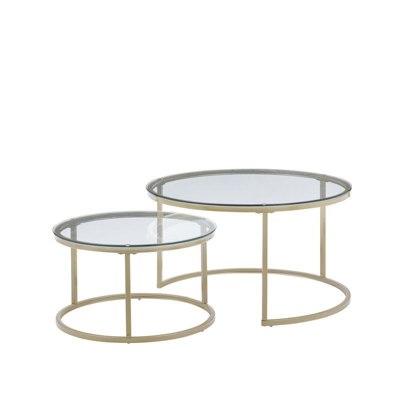 Frame Coffee Table, Clear, Nano Gold, Glass