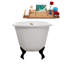 Baignoire de trempage sur pattes 53 "avec drain, pieds en griffes et plateau en bambou 53" Streamline-84366221-97549555