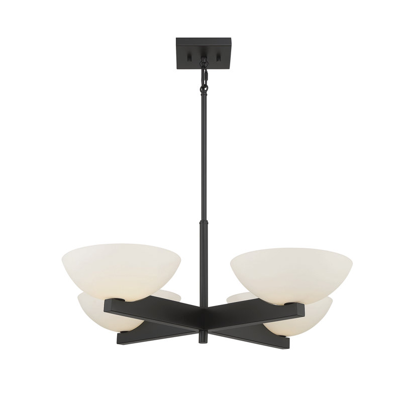 4-Light Chandelier, Noir