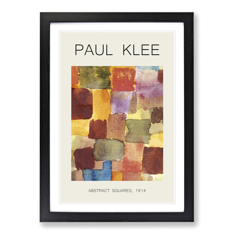 Squares by Paul Klee - Single Picture Frame Print, Black Framed, 65cm H x 48cm W x 2cm D