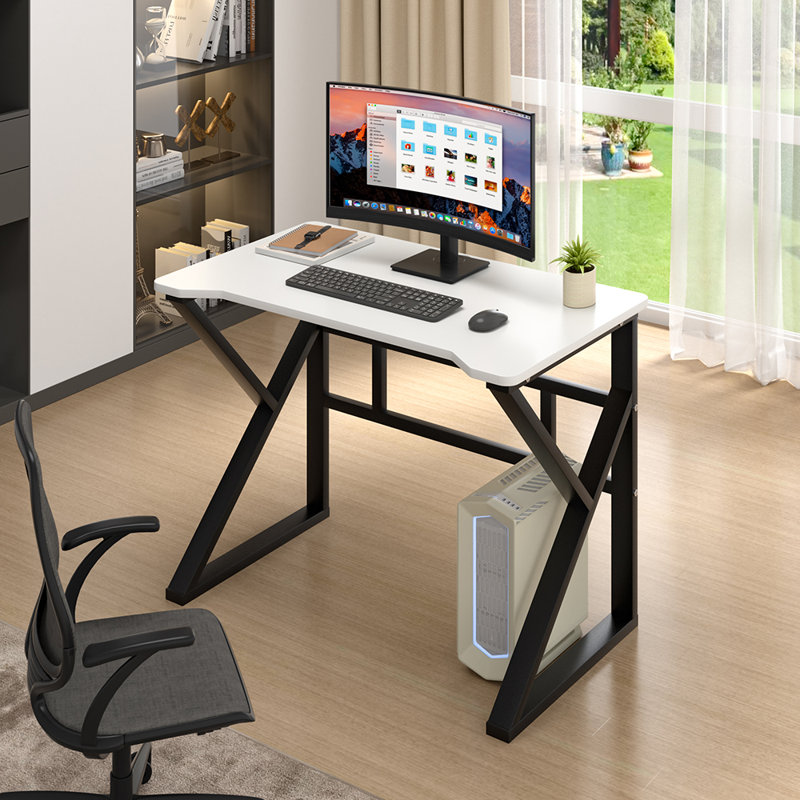 Metal Base Computer Desk, White