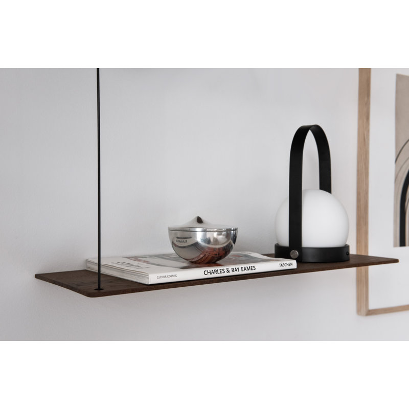 Stedge Shelf (60 Cm), Smoked Oak, 47.2" H x 23.6" W x 8.7" D