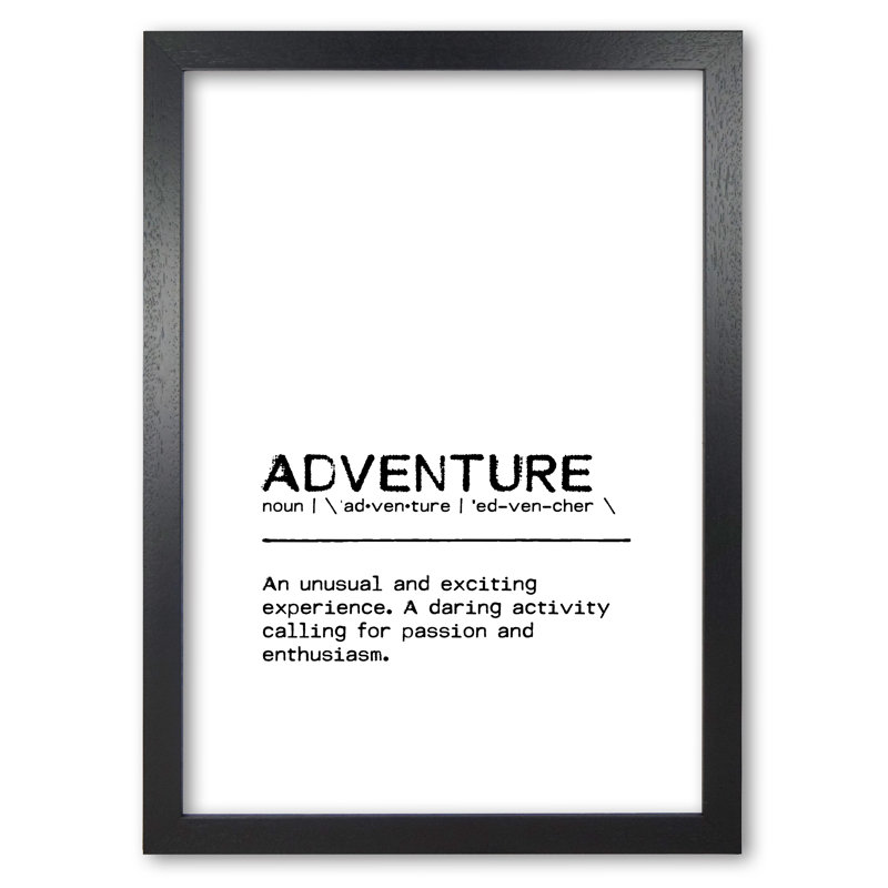 Adventure Experience - Print, 85 cm H x 60 cm W x 5 cm D, Black Grain Frame