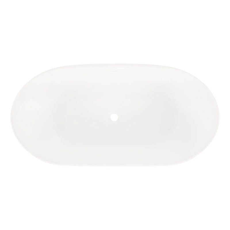 Signature Hardware Patera 66'' x 32'' Freestanding Soaking Solid Surface Bathtub