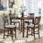 5 Piece Dining Table Set, Wooden Dining Square Table Set For 4, Counter Height Kitchen Table Set With Square Table And 4 Upholstered Chairs For Small Space-1475006266