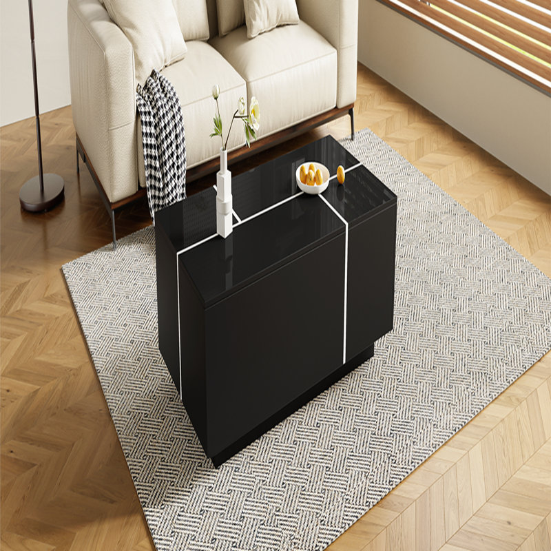 Table basse extensible de 47,2 po à 72,7 po, table basse multifonctionnelle avec finition ultrabrillante, table basse avec 2 espaces de rangement cachés et 2 tiroirs pour le salon