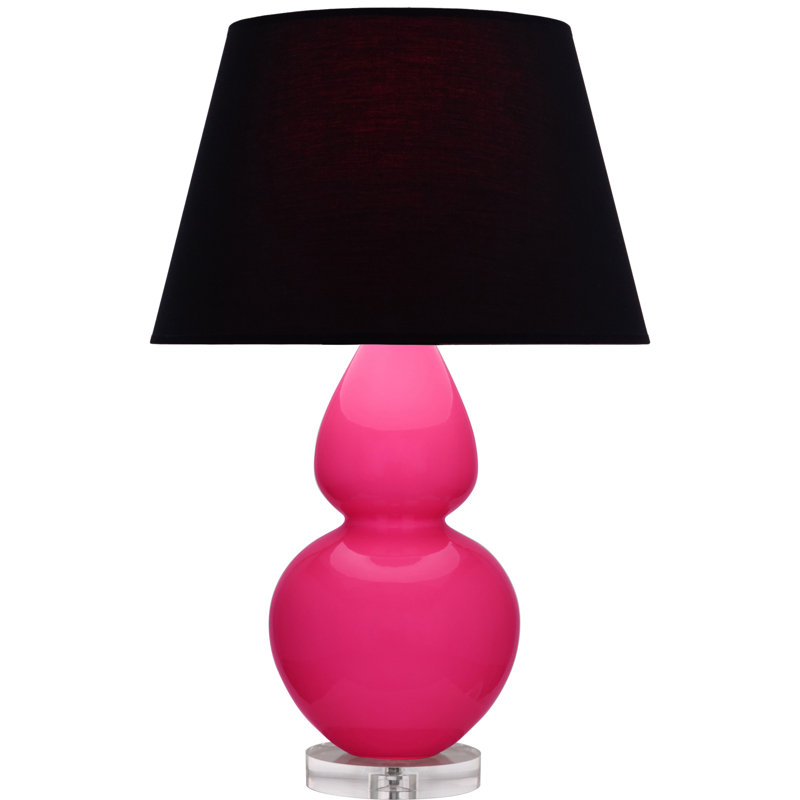 Lampe de table double gourde 31 po, Perle, Jungle Glazed/Silver