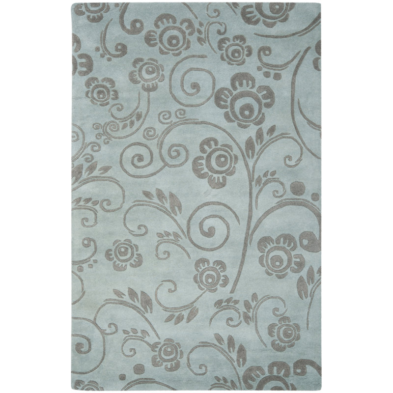 Soho Hand Tufted Wool Floral Rug, Rectangle 7'6" x 9'6"