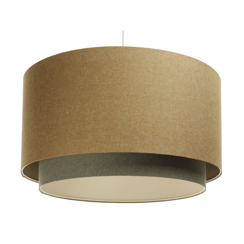 Cornia 1 - Light Drum Pendant, Yellow Mustard/Green Olive