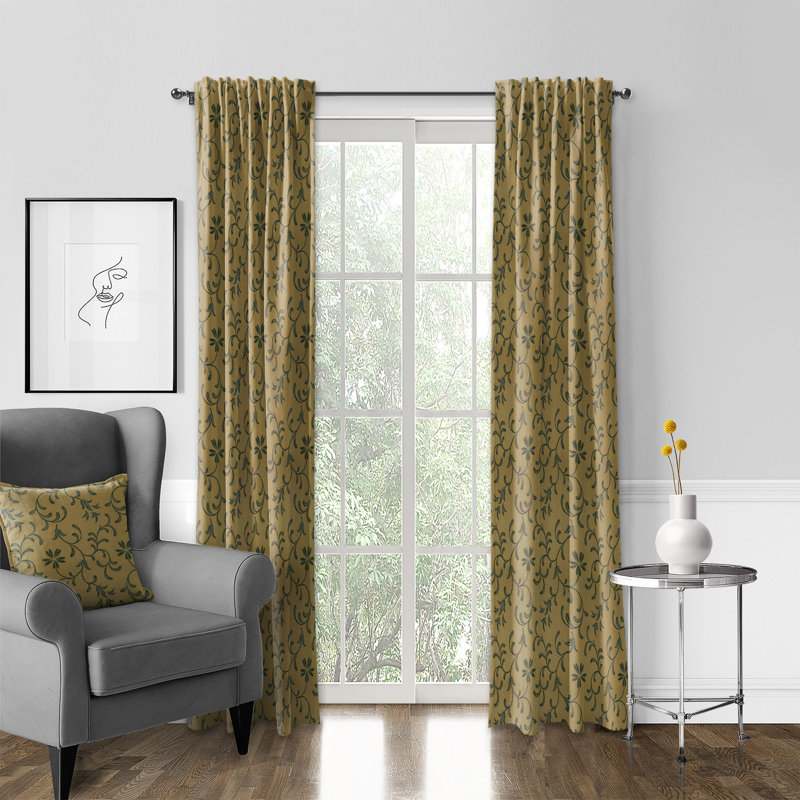 Milli 2 Piece Cotton Blend Curtain Set, 132" H x 50" W