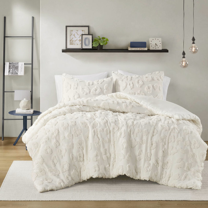 Édredon en chenille simple / simple TG - rembourré, texturé doux, envers en microfibre, literie suggérée par le fer à vapeur, tissu lavable