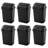Sterilite 7.8 Gallon SwingTop Kitchen Wastebasket Trash Can, Black (6 Pack)