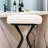 Modern Velvet Upholstered Bar Stools Set of 2, Round Backless Counter Stools with Footrest-91441393