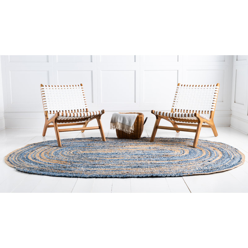 Philo Cotton Striped Indoor Rug, Oval 5'1" x 8'