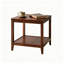 Table de bout carrée en bois massif à 2 niveaux avec rangement, table d'appoint multifonctionnelle en bois, petite table basse pour le bureau à domicile du salon, bois massif robuste facile à assembler