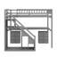 Lit mezzanine simple avec commode, bureau et lumière lumineuse-116484530