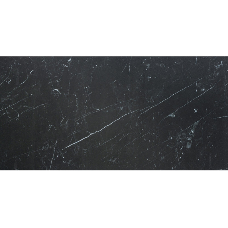 Penthouse 12" x 24" Matte Porcelain Floor and Wall Tile, Nero Marquinia