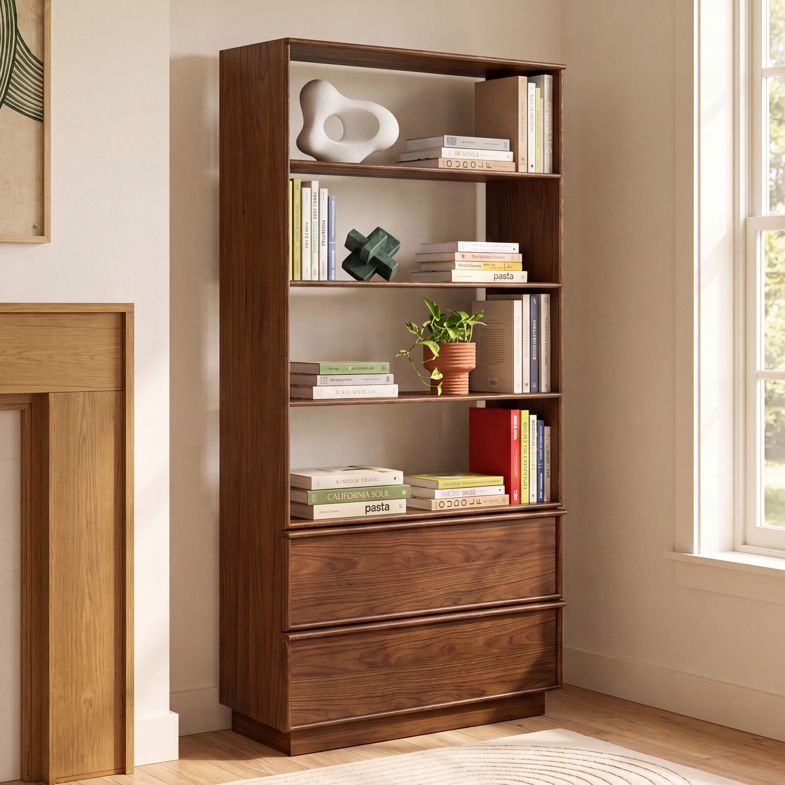 Collins 36" Walnut Bookcase
