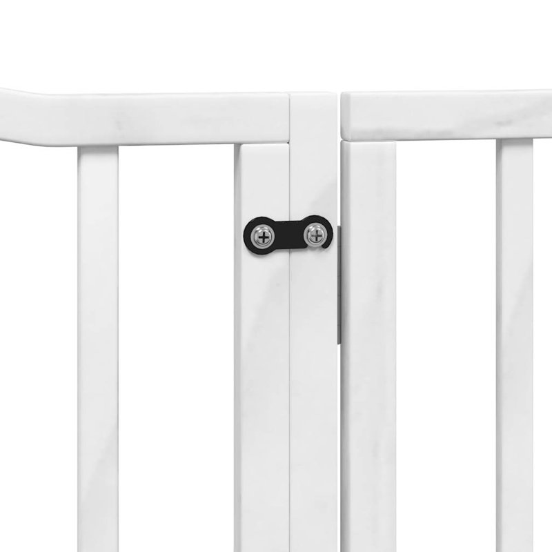 Archie & Oscar Dog Gate With Door Foldable 4 Panels Brown Oak 320 Cm Poplar Wood, White, 90cm H x 320cm W x 2cm D