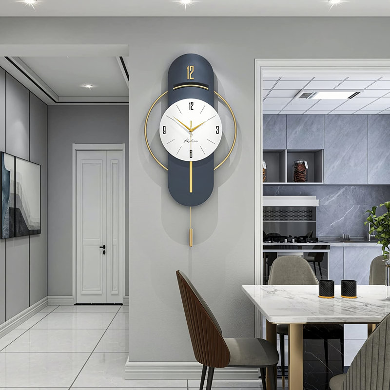 Horloge murale moderne en bois Demet, Grand