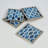 Gramercy Bone & Resin Inlay Coaster Set of 4 – Handcrafted Indigo Hexagon Drink Coasters with Metallic Edge for Entertaining & Gifting | Mela Artisans