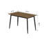 Table de salle à manger moderne minimaliste en grain de bois, table de salle à manger élégante, table de salle à manger de cuisine, robuste et durable, facile à assembler, pieds en métal noir, convient à 4 à 6 personnes, convient à la maison-1458943451