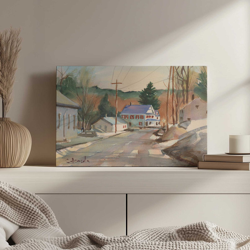 «Cummington Main Street» par Stephen Calcasola, reproduction d'art sur toile, H 24 po x l 32 po