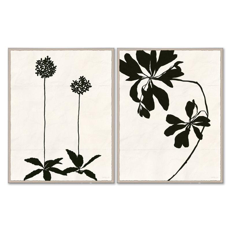 Allium And Mediterranean Leaf (var. 2) Set by Susan Hable, 56" H x 44" W, Clear
